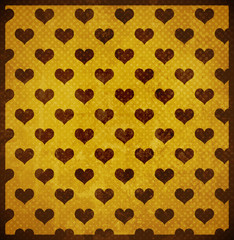 grunge retro background with hearts