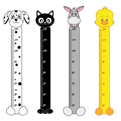Printed roller blinds Height scale medidor para niños de pared. Animales