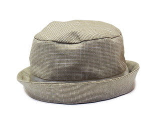 beige baby panama hat on a white background