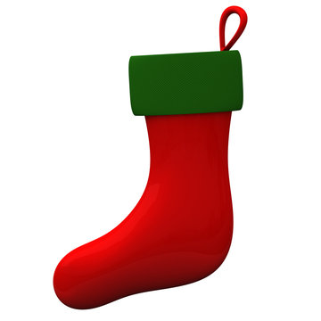 Red Christmas sock / stocking icon 3d