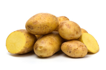 New potatoes isolated on white background