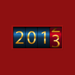 New Year counter, 2012, 2013, isolated