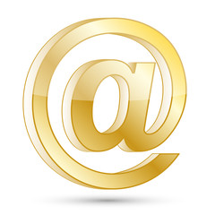 Obraz premium Email Icon 3D GOLD - Kontakt, Support Zeichen
