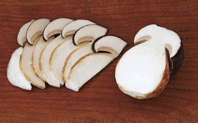 Sliced mushrooms