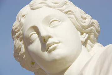 beatiful woman white marble statue face