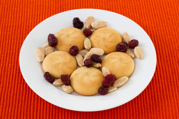 cookies with dry fruits on the plate