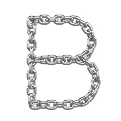 3d Chain Alphabet Font - B