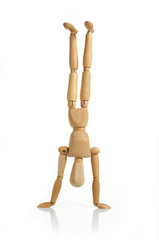 Wooden man handstand