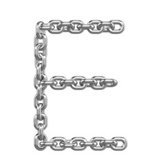 3d Chain Alphabet Font - E