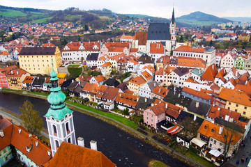 Spring view of Cesky Krumlov. Czech republic