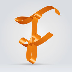 Silk ribbon letter abc