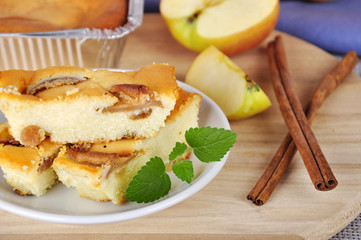 Cottage cheese and apple pie