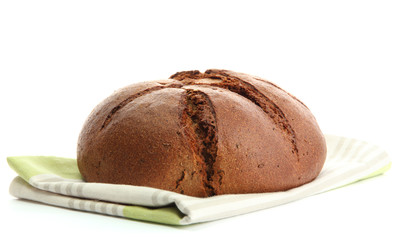 tasty rye bread, isolated on white