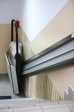 handicap elevator stairs in building