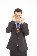 confused businessman with glasses