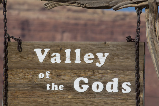 Road sign with Valley of the Gods