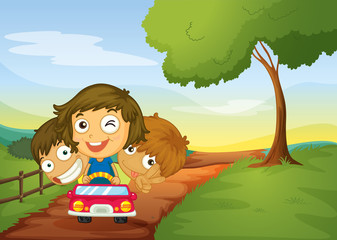 enfants et voiture