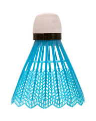Blue badminton shuttlecock
