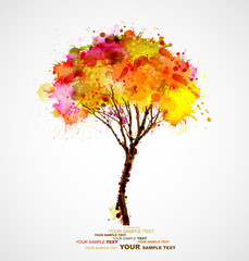 autumn abstract tree forming by blots - 45685223