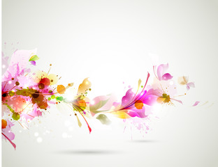 Fototapety  Abstract background with branch of floral