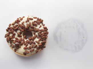 Donut on the white background