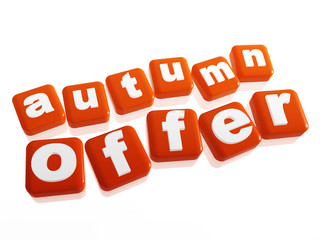 autumn offer - text in orange cubes