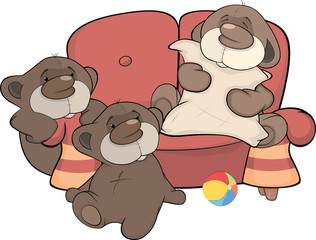 Family of bears. Cartoon