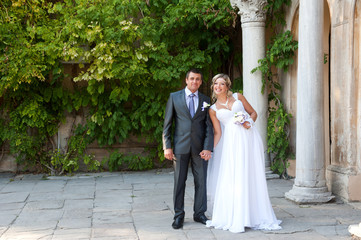 bride and groom in love