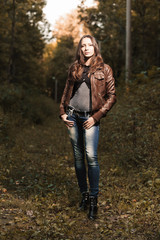 Early autumn portrait of girl