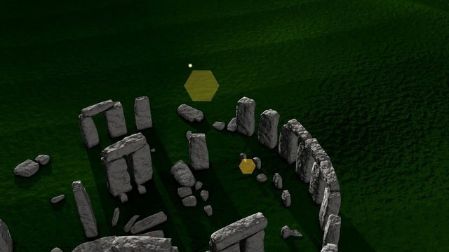 Artist recreation of Stonehenge ruin. 