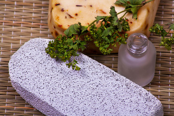 Pumice and handmade soap