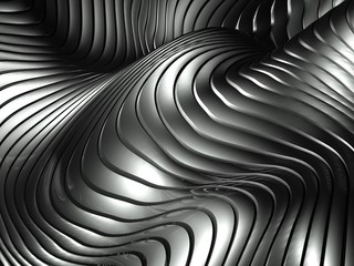 3d wavy aluminium background abstract silver pattern