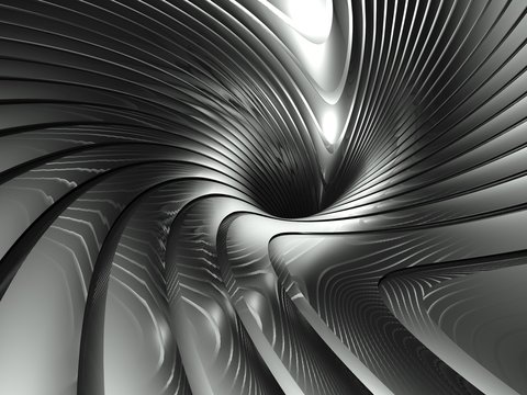 3d wavy aluminium background abstract silver swirl