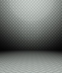 3d metal interior, grunge wall