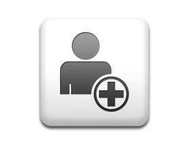 Boton cuadrado blanco simbolo añadir usuario