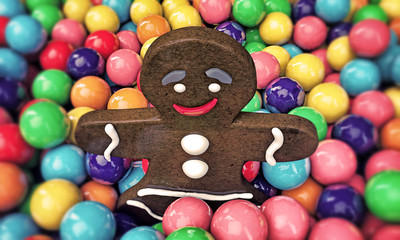 Fototapeta na wymiar christmas gingerbread man