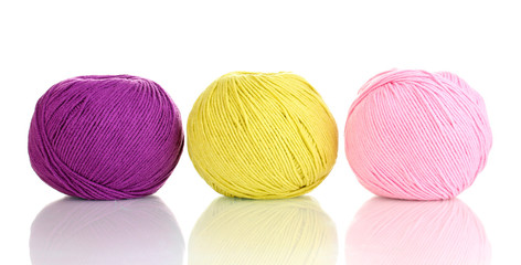 Knitting yarn isolated on white