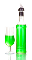 Tasty green cocktail isolated on white