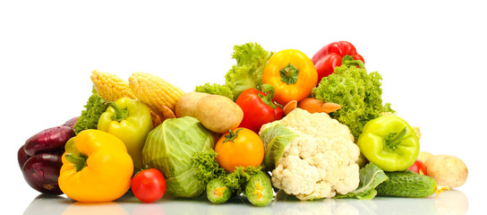 Fresh vegetables isolated on white