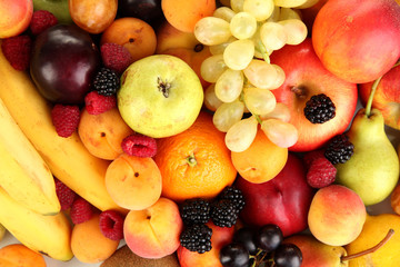 Still life of fruit close-up isolated on white