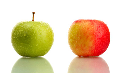 two sweet apples, isolated on white