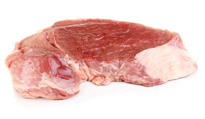 A large piece of pork isolated on white