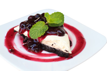 Blueberry cheesecake slice