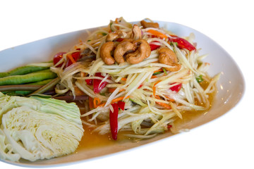Green papaya salad thai cuisine spicy delicious