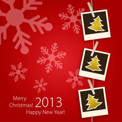 greeting card on red background