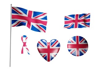 The Britain flag - set of icons and flags