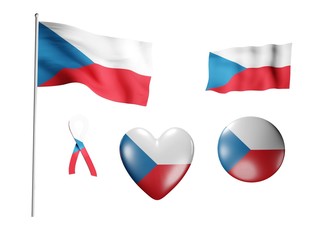 The Czech flag - set of icons and flags