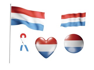 The Netherlands flag - set of icons and flags