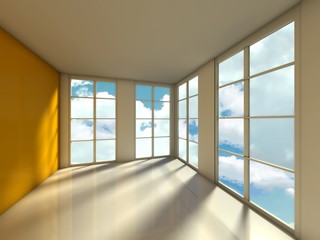 Empty room, 3d house interior