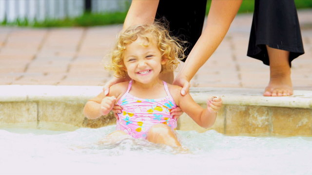 Cute Little Blonde Girl Swimsuit